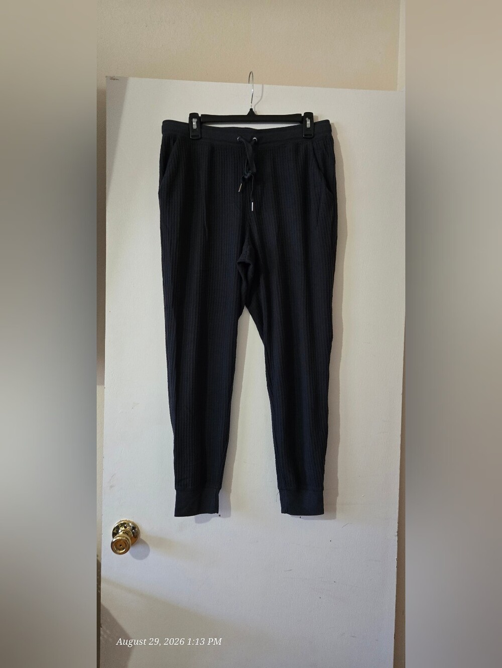 Lularoe Dark Gray Ribbed Drawstring Jogger Pants Part Of The COZY collection